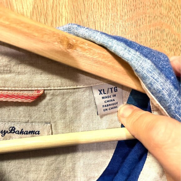 Tommy Bahama Men Linen Shirt Beach Multicolor Button Down Size XL Travel Casual - Picture 6 of 13